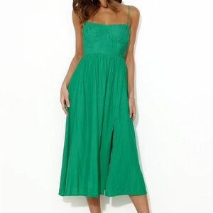 Hello Molly Vibrant Green Midi Dress